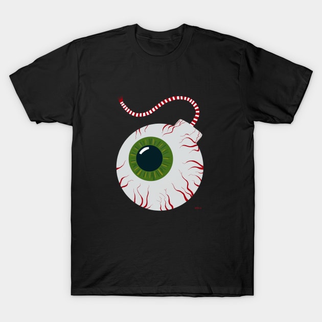 Eyeball bomb green T-Shirt by KBILU_Art